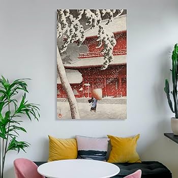 Amazon.co.jp: 川瀬巴水浮世絵版画ポスター 東京二十景 芝増上寺